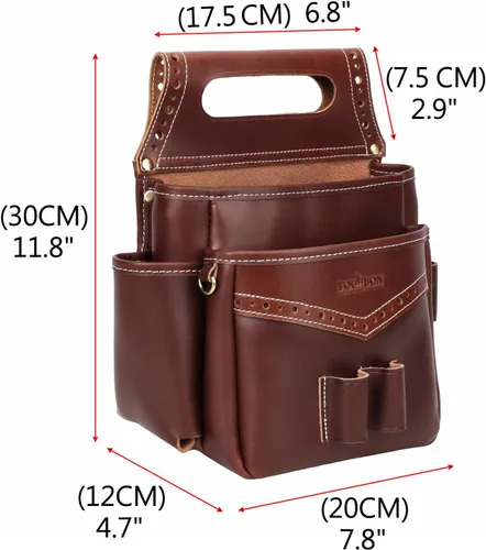 Vista 4 de TOURBON Bolsa de cuero para munición en la cintura, escopeta para deportes, arcillas, trampa, skeet, disparo (bolsa de munición)