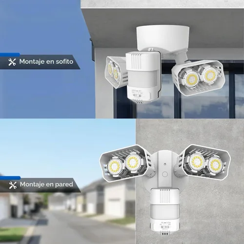 Vista 5 de SANSI Luces Exteriores con Sensor de Movimiento de 28W 3500LM, Reflectores Exteriores con Sensor de Movimiento, Luces de Seguridad Detector con 4