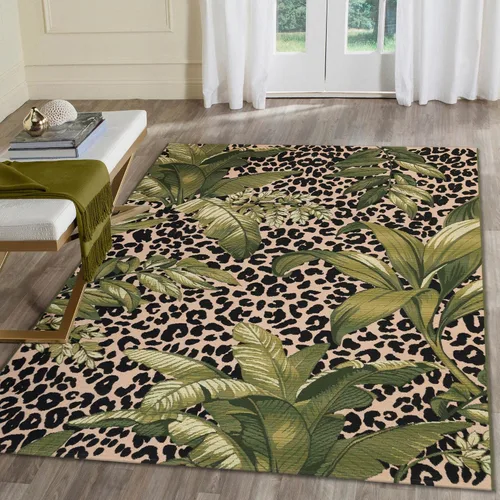 Vista 46 de Liora Manne Marina - Alfombra de área duradera de mezcla sintética tejida a máquina para interiores/exteriores - Gráfico contemporáneo océano global