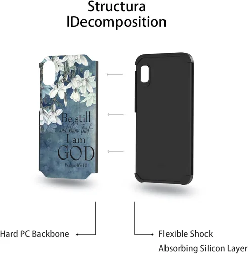 Vista 4 de Funda para Samsung Galaxy A10E (2019), 2 en 1 híbrida de policarbonato duro y silicona suave resistente de doble capa a prueba de golpes, funda