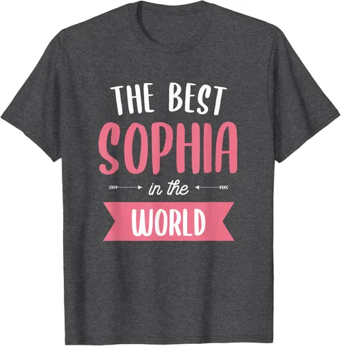 Vista 31 de Camiseta The Best Sophia In The World Name, Negro