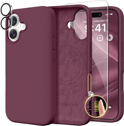 Vista 88 de GolbinBox Funda magnética para iPhone 17, compatible con MagSafe, cubierta de silicona integrada para control de cámara, funda de silicona líquida a