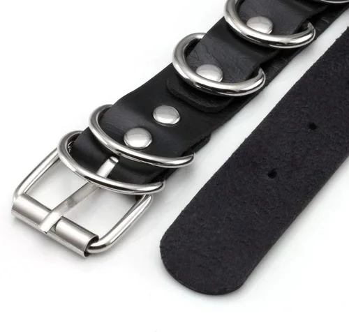 Vista 5 de Manfnee Gargantilla punk con cuello de espiga, collar de cuero sintético, pulsera ajustable gótica