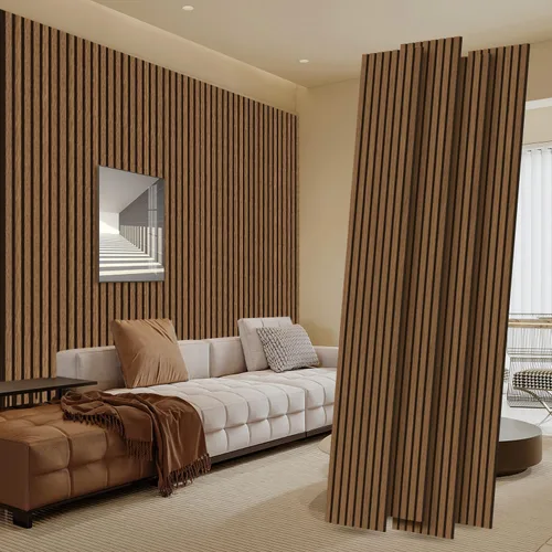 Vista 17 de RITOLLO Paneles de madera para pared de 4.92 x 7.68 pulgadas, paneles acústicos para decoración de pared interior, panel de pared de listones
