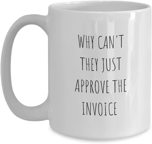 Vista 5 de Cuentas a pagar Taza de café de contabilidad Regalo para compañero de trabajo Factura de oficina Cuenta Taza de té