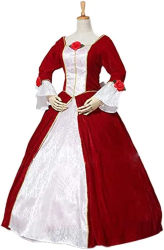 Vista 2 de Fortunehouse Princess Belle - Vestido de fiesta de Navidad rojo