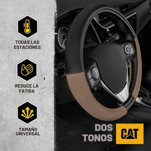 Vista 2 de Caterpillar Funda para volante ergonómica de dos tonos, agarre de piel suave.
