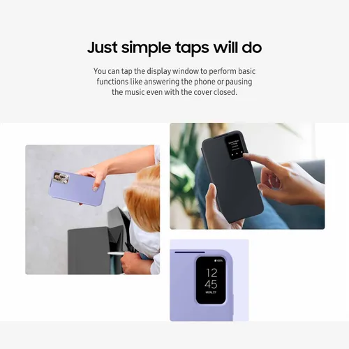 Vista 3 de Samsung Funda para teléfono Galaxy A54 5G S-View, funda protectora con ranura para tarjeta, ventana de visualización con toque de dedo, versión