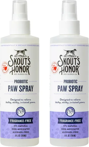 Vista 10 de Skout's Honor Spray probiótico para patas para perros, certificado para microbiomas, sin alcohol, sin fragancia y sin medicamentos, apoya la piel