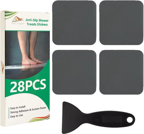 Vista 10 de Calcomanías antideslizantes para bañera, 28 unidades, adhesivos antideslizantes para bañera, baño, escaleras con raspador prémium