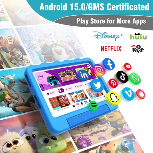 Vista 3 de Tableta para niños de 10'' Android 15 Tableta para niños 14(6+8) GB 64GB CPU Octa-Core, tabletas para niños pequeños con mucho contenido sin