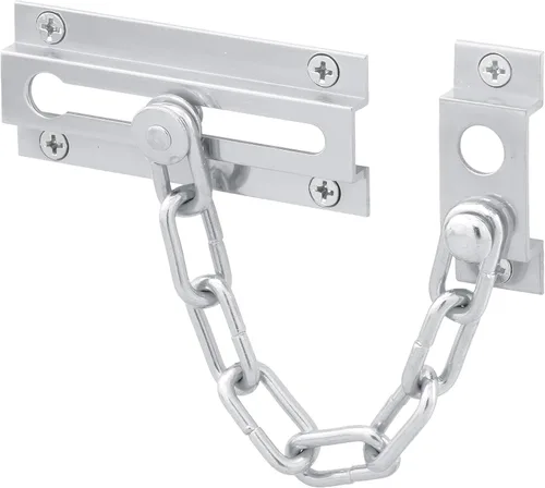 Vista 3 de Defender Security U 10305 Prime Line - Protector de puerta de cadena estándar, sólido, bronce clásico