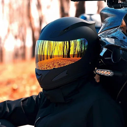 Vista 3 de 1Storm - Casco de cabeza completa para motocicleta, diseño de calavera mecánica HJDJ11