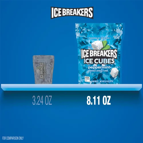 Vista 4 de ICE BREAKERS Ice Cubes - Goma de mascar de menta sin azúcar, 8.11 onzas (100 piezas)