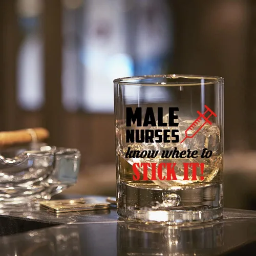 Vista 5 de AGMDESIGN Caja de regalo de cristal de whisky para enfermera masculina, regalo de jubilación para trabajadores de la salud, regalos divertidos
