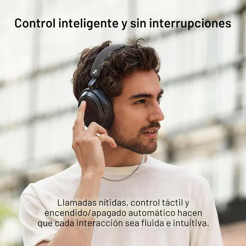 Vista 8 de Sennheiser Momentum 4 Wireless - Auriculares inalámbricos con cancelación de ruido, auriculares Bluetooth para llamadas nítidas con cancelación