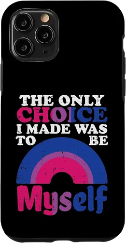 Vista 10 de Funda LGBTQ para iPhone 13 Pro Only Choice I Made Be Myself Bisexual Bi Pride Flag