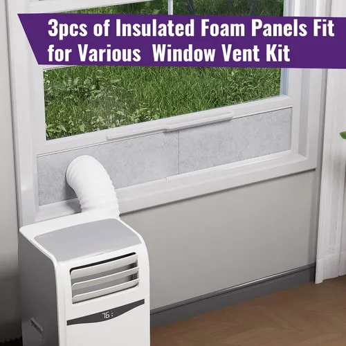 Vista 9 de Mxclimate Paneles de espuma aislados para kit de ventilación portátil de ventana de CA, paneles de sellado de aislamiento de aire acondicionado