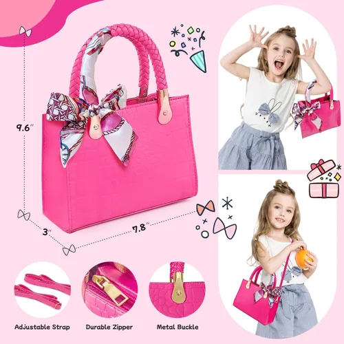 Vista 3 de Bolso para niña con maquillaje de simulación para niños pequeños, juego de monedero para niños, incluye bolso, auriculares de juego, cartera