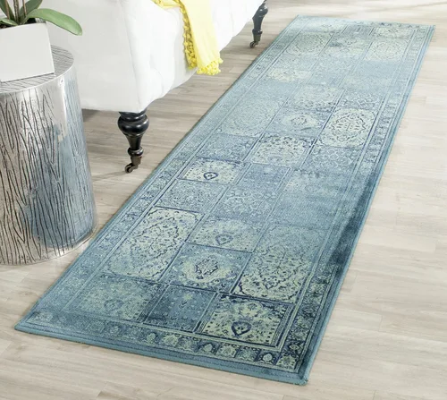Vista 19 de SAFAVIEH Vintage Collection - Alfombra de pasillo de 2 pies 2 pulgadas x 6 pies, morado y fucsia, viscosa, diseño oriental envejecido