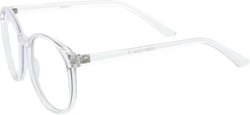 Vista 3 de zeroUV Classic P3 Horn Rimmed Clear Lens Gafas Redondas 2.087 in