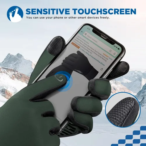 Vista 3 de SIMARI - Guantes de invierno para hombres y mujeres, para pantalla táctil, guantes de invierno, guantes de trabajo para correr, conducir, montar