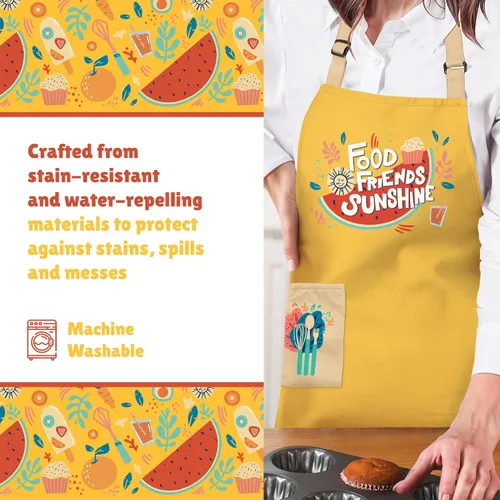 Vista 8 de Waterproof Apron for Adults – Adjustable Fit with Deep Pockets, Stylish Cooking & Baking Apron for Women & Men