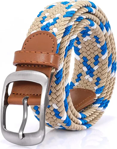 Vista 21 de XZQTIVE Cinturón trenzado elástico para hombres y mujeres, cinturón de golf tejido multicolor, cinturones elásticos para jeans 00 Estilo1