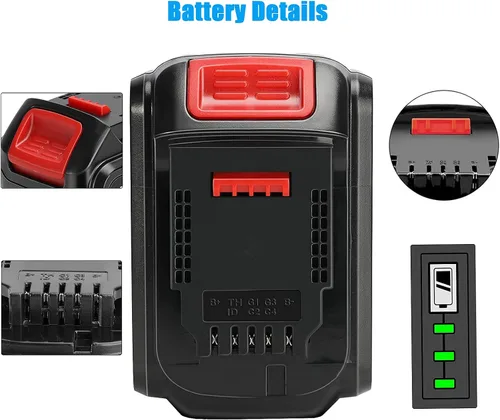 Vista 6 de Batería de repuesto para batería DeWalt 20V Max (2 unidades) 6.5Ah high capacity, Compatible with DeWalt DCB200 DCB204 DCB206 DCB201 DCB203 and