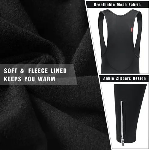 Vista 5 de Qualidyne - Pantalones largos para ciclismo con almohadilla transpirable 3D, excelente rendimiento y mejor ajuste