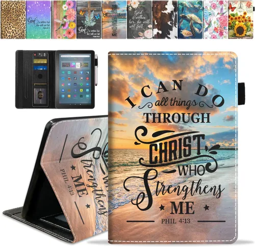 Vista 12 de Funda para tableta Amazon Fire Max 11 (11 pulgadas, 13ª generación, versión 2023) con ranura para tarjetas y apagado y encendido automático, funda