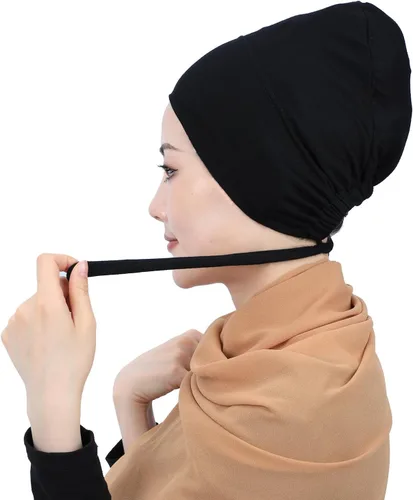 Vista 5 de Gorro de hiyab con forro de satén de seda, bufanda antideslizante de alta calidad, ajuste ajustable a tu gusto
