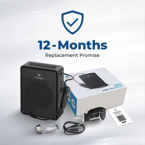 Vista 9 de Amplificador de Voz con Micrófono Inalámbrico y Auriculares, Micrófono Ultra Portátil de Sonido Original y Altavoz, Megafono de 15W con Micrófono