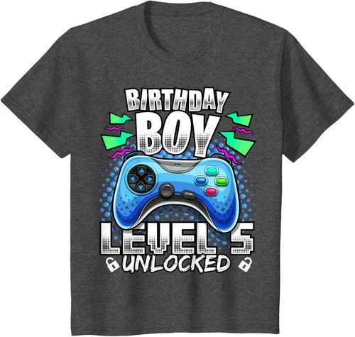 Vista 35 de Camiseta para niños con diseño de videojuegos desbloqueados de nivel 5 Negro