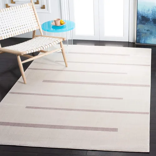 Vista 6 de SAFAVIEH Orwell Collection - Alfombra de pasillo, 2 pies 2 pulgadas x 9 pies, color marfil y azul, diseño moderno de mediados de siglo, no desprende