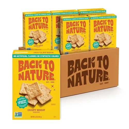 Vista 10 de Back to Nature Galletas crujientes de trigo, aperitivo a base de plantas sin OMG, 1 paquete