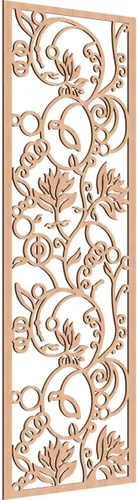 Vista 21 de Caspian Paneles de pared de madera con calado decorativo perforado, 9 3/8 pulgadas de ancho x 24 3/8 pulgadas de alto x 1/4 de alto, cereza