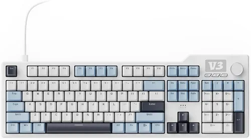 Vista 10 de Ajazz AK35I V4 Customizable Wireless Gaming Mechanical Keyboard, Wired/Wireless 2.4G/BT, Gasket Structure, 10000mAh Battery, Full-Color RGB