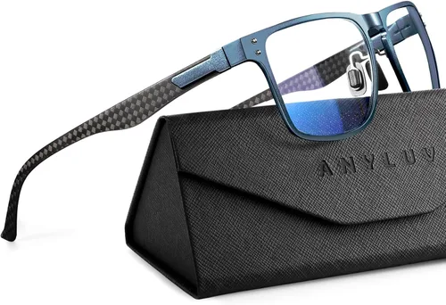 Vista 20 de ANYLUV Blue Light Glasses Men, Carbon Fiber Working Blue Light Blocking Glasses Relieve Eyestrain for Men Women