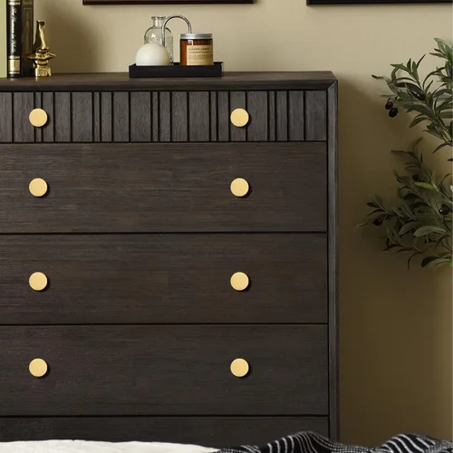 Vista 3 de RZDEAL Pomos para gabinete, pomos redondos de latón macizo para cajones y cajones, manijas decorativas simples para puertas de gabinete de cocina