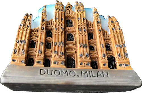 Vista 2 de 3D Duomo Milán catedral imán nevera,Fontana di Trevi viaje etiqueta engomada recuerdo,Catedral de Milán Italia Europea Hogar & Cocina Decoración