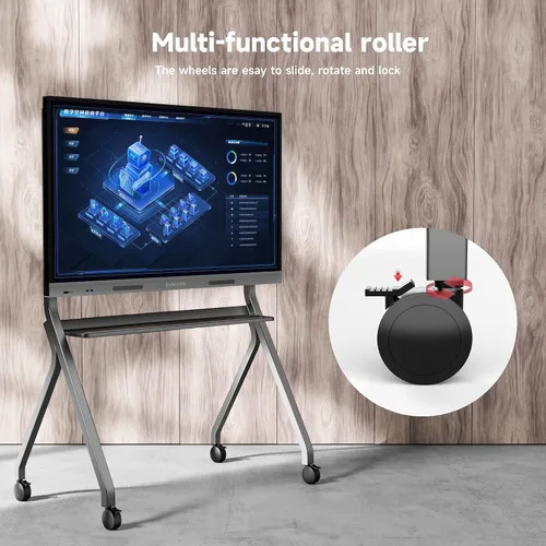 Vista 6 de Smart Board Stand for 55"- 86'' Smart Whiteboard, Electronic Whiteboard, Four Lockable Wheels for Smart Board for Classroom