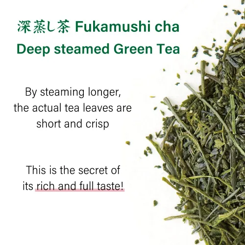 Vista 5 de Té verde Fukamushicha Sencha prémium de 2.5 gx50 bolsitas de té para taza de Kakegawa, Japón IORI by KIMIKURA Té japonés KIMIKURA