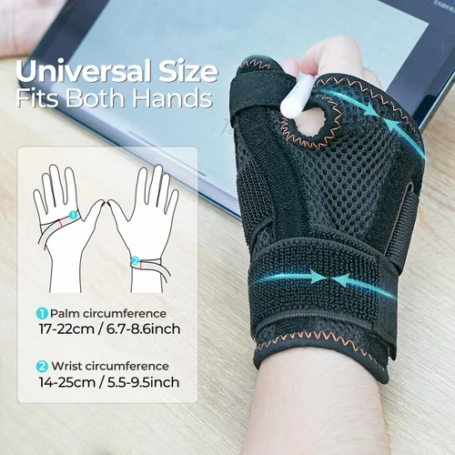 Vista 4 de CURECARE Nueva Férula de Pulgar Actualizada para Mujeres y Hombres, Férula de Pulgar Reversible para el Síndrome del Pulgar Gatillo para Soporte