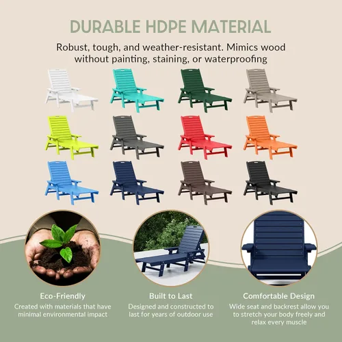 Vista 9 de WestinTrends Malibu Poly - Tumbona reclinable azul marino