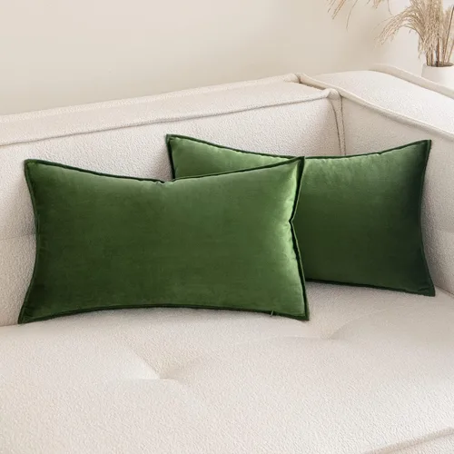 Vista 40 de MIULEE Paquete de 2 fundas de cojín decorativas de terciopelo suave, cuadradas, unicolor, para sofá, dormitorio, automóvil, 16 x 16 pulgadas