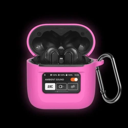 Vista 9 de LEFXMOPHY Funda para auriculares JBL Tour Pro 2 2023, funda protectora de silicona (negro)
