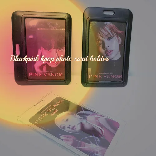 Vista 2 de JUMISEE Transparente acrílico Kpop Photocard titular negro tarjeta de crédito tarjeta protectora caso exhibición foto titular bolsa colgante