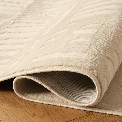 Vista 4 de Revival Rugs Alfombras de área Shell de 4 x 6 pies, lavables, pelo medio Beige / Crema