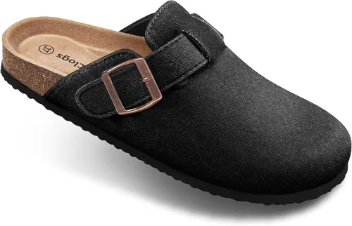 Vista 10 de BULLIANT Zuecos pantuflas sandalias de enfermería zapatos de trabajo para hombres y mujeres, parte superior con forro polar + plantilla de corcho